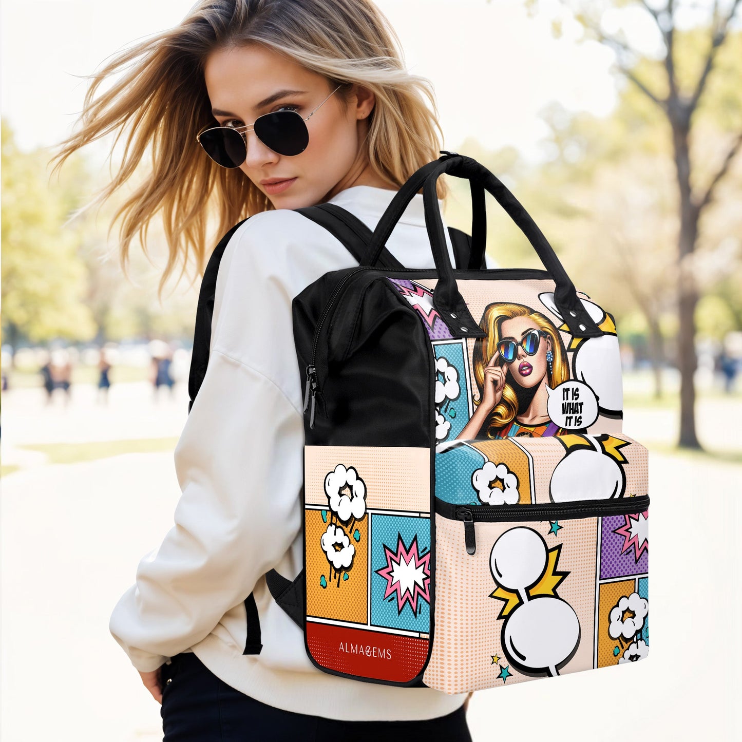 ES LO QUE ES - Mochila de viaje personalizada con diseño de pico de pato - DG050_DKB