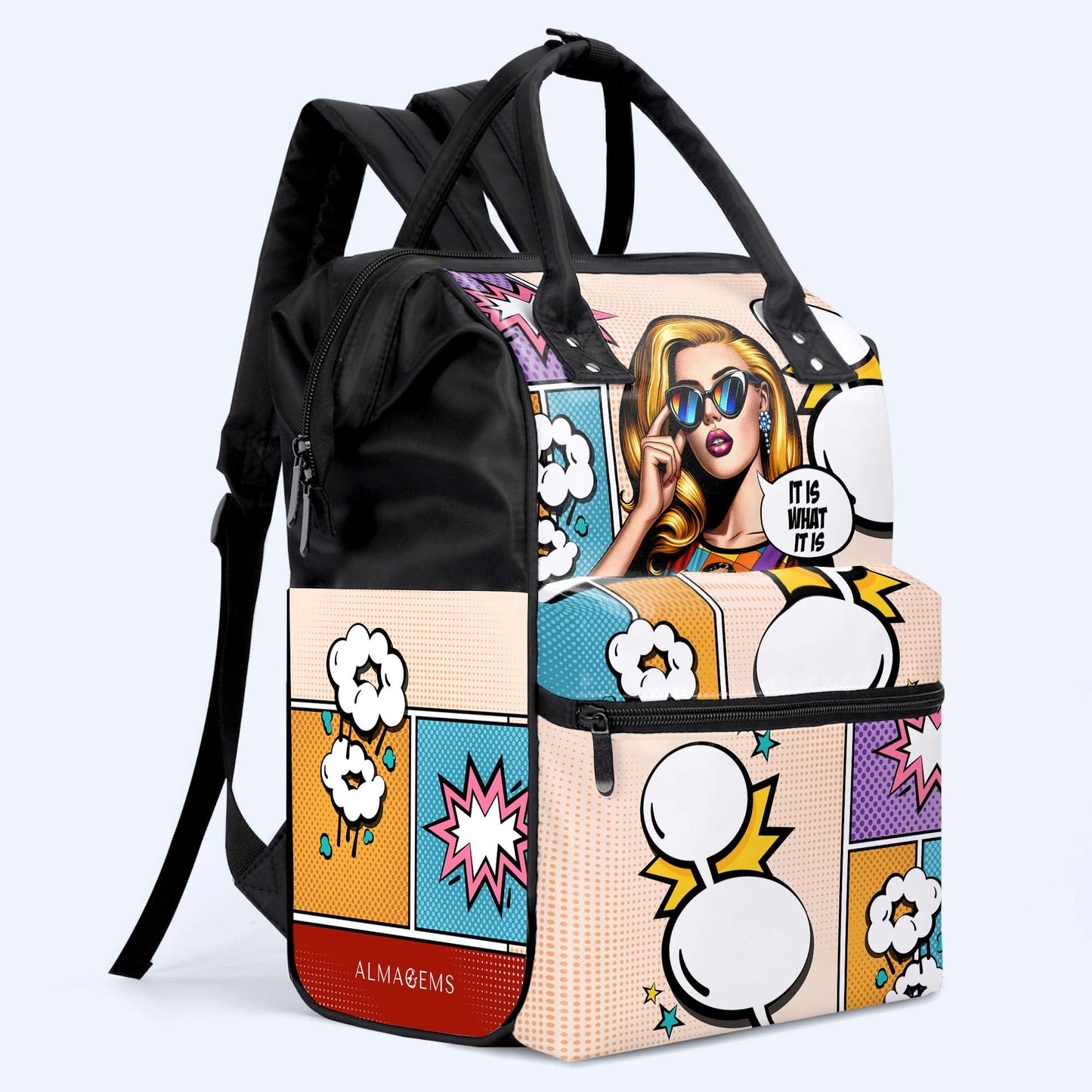 ES LO QUE ES - Mochila de viaje personalizada con diseño de pico de pato - DG050_DKB