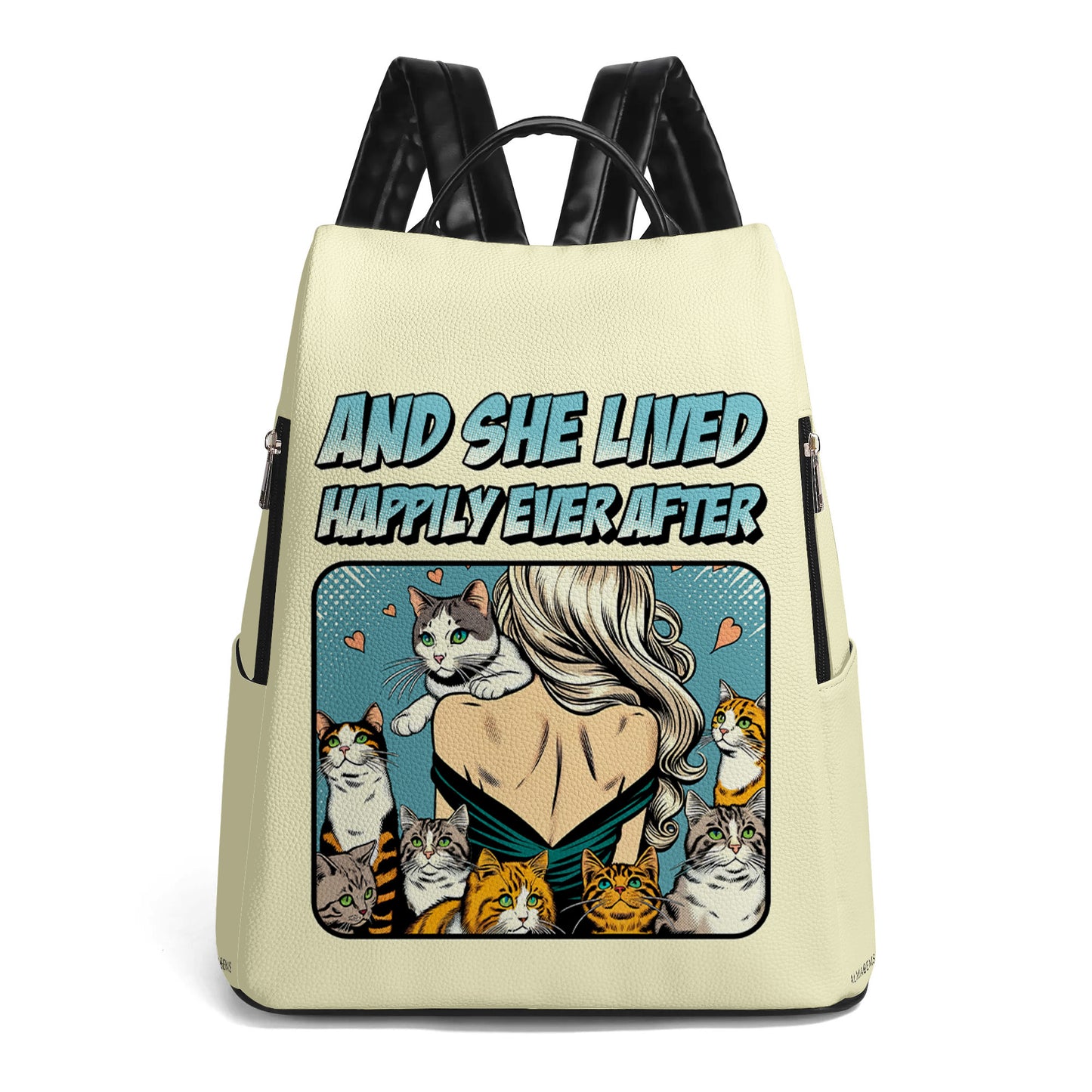 Et elle vécut heureuse pour toujours - Sac à dos en cuir personnalisé - DG057_BP