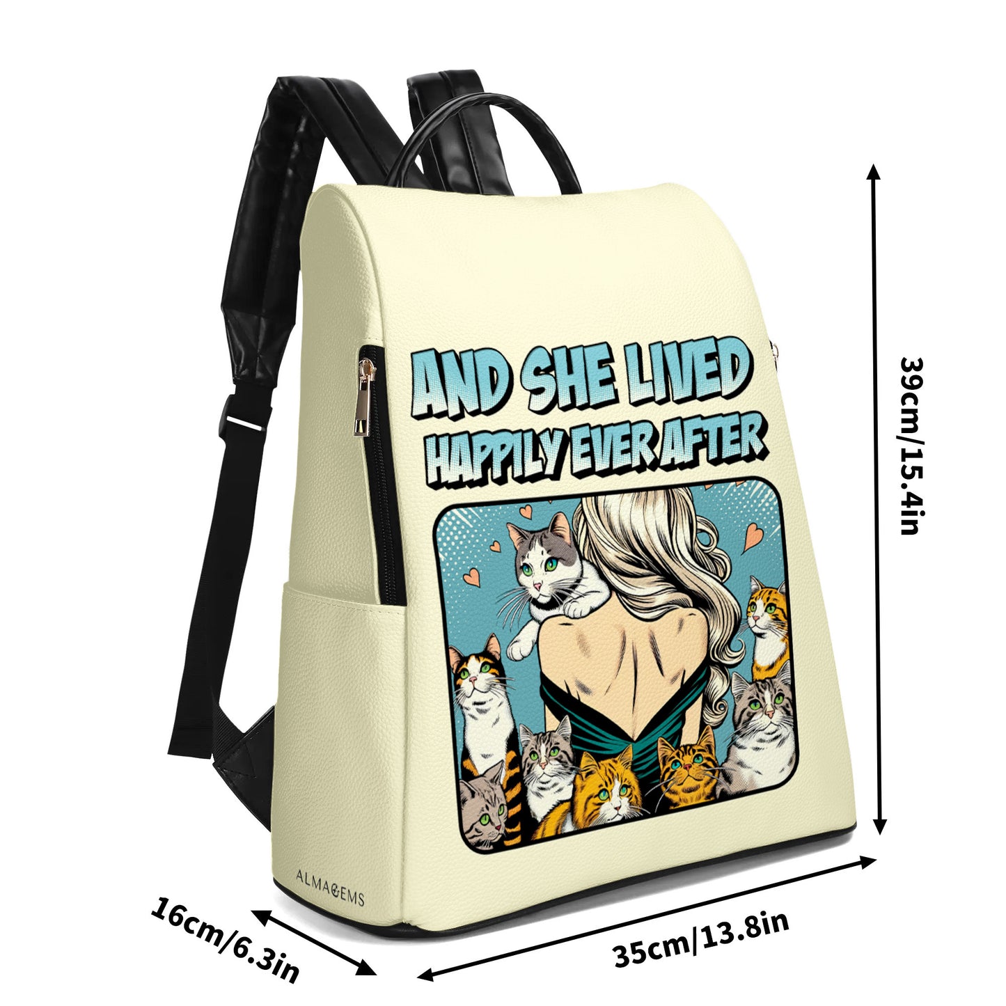 Et elle vécut heureuse pour toujours - Sac à dos en cuir personnalisé - DG057_BP