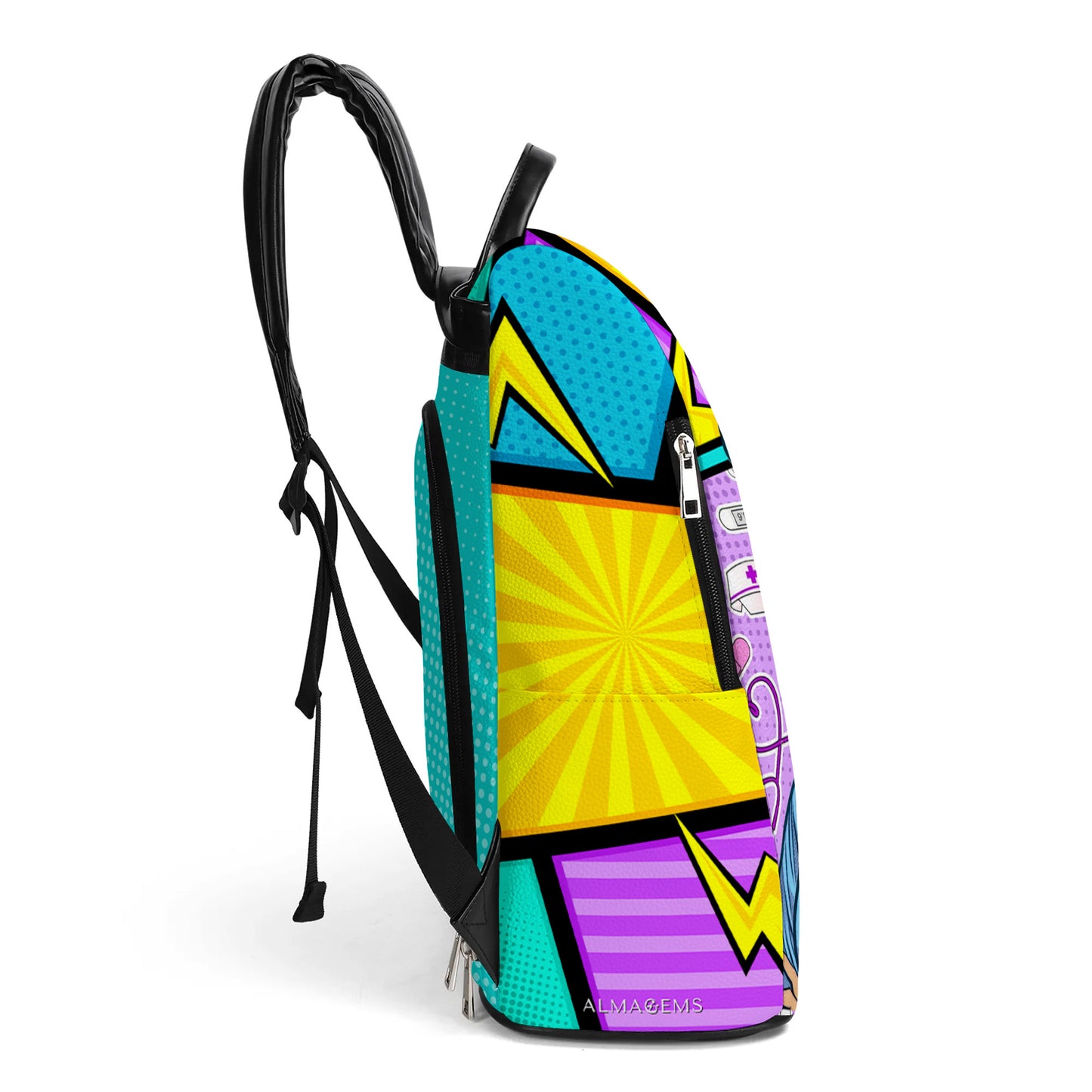 Je suis maman et infirmière - Sac à dos en cuir personnalisé - DG058_BP