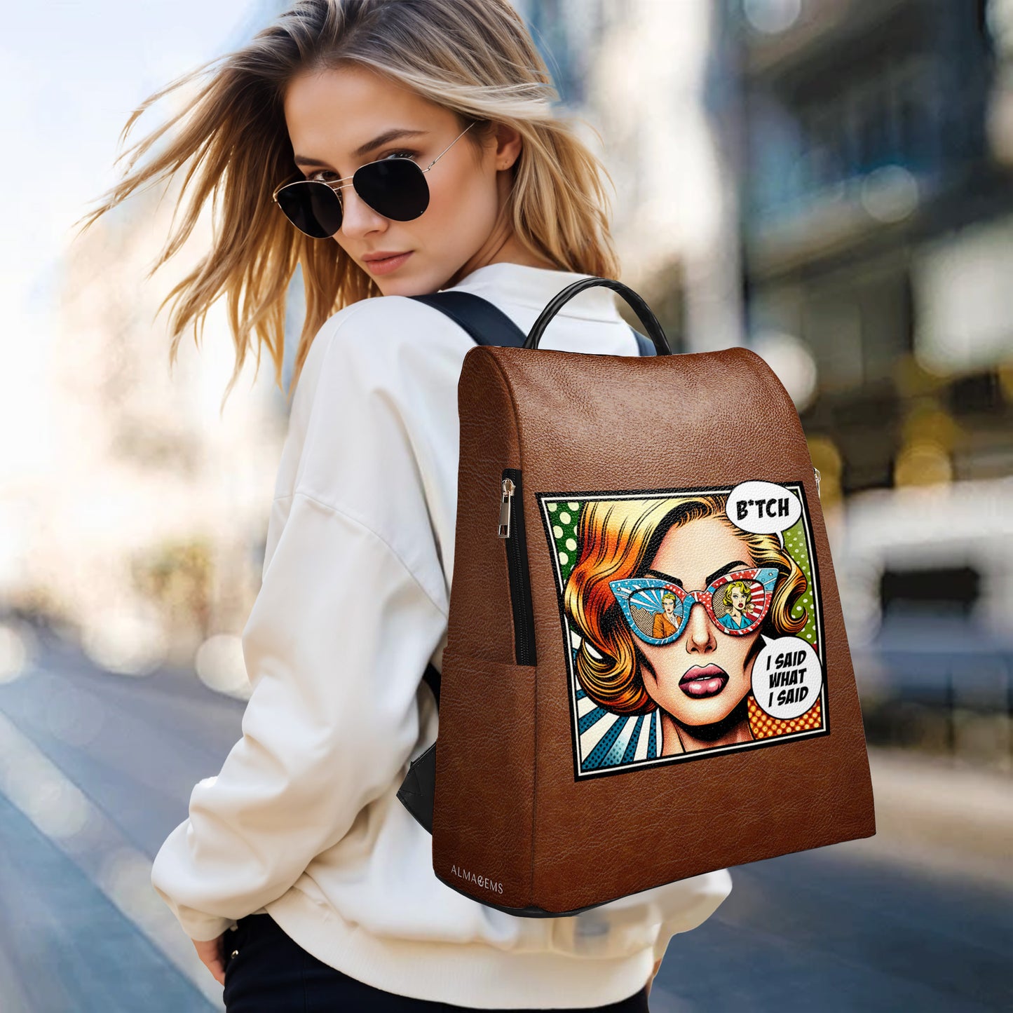 J'AI DIT CE QUE J'AI DIT - Sac à dos en cuir personnalisé - DG059_BP