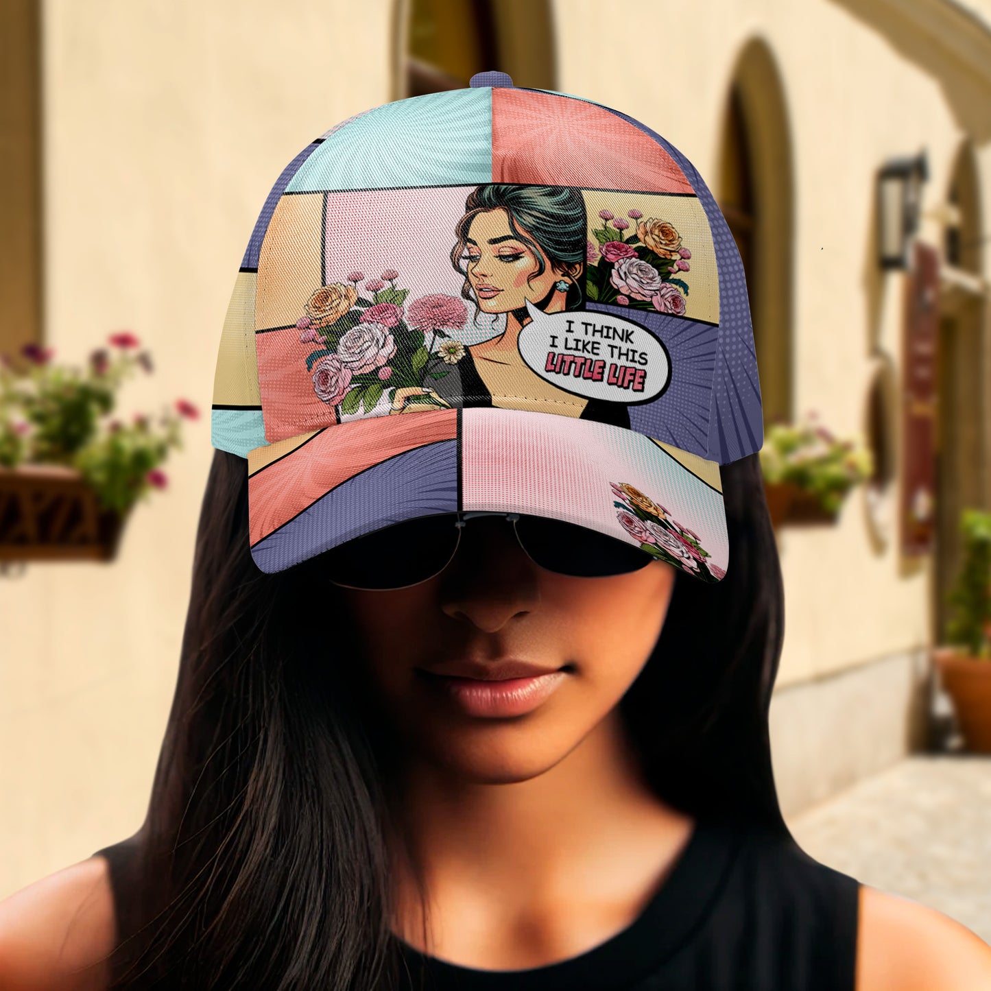 Je crois que j'aime cette petite vie - Casquette de baseball personnalisée, imprimé sur toute la surface - DG060_BAC