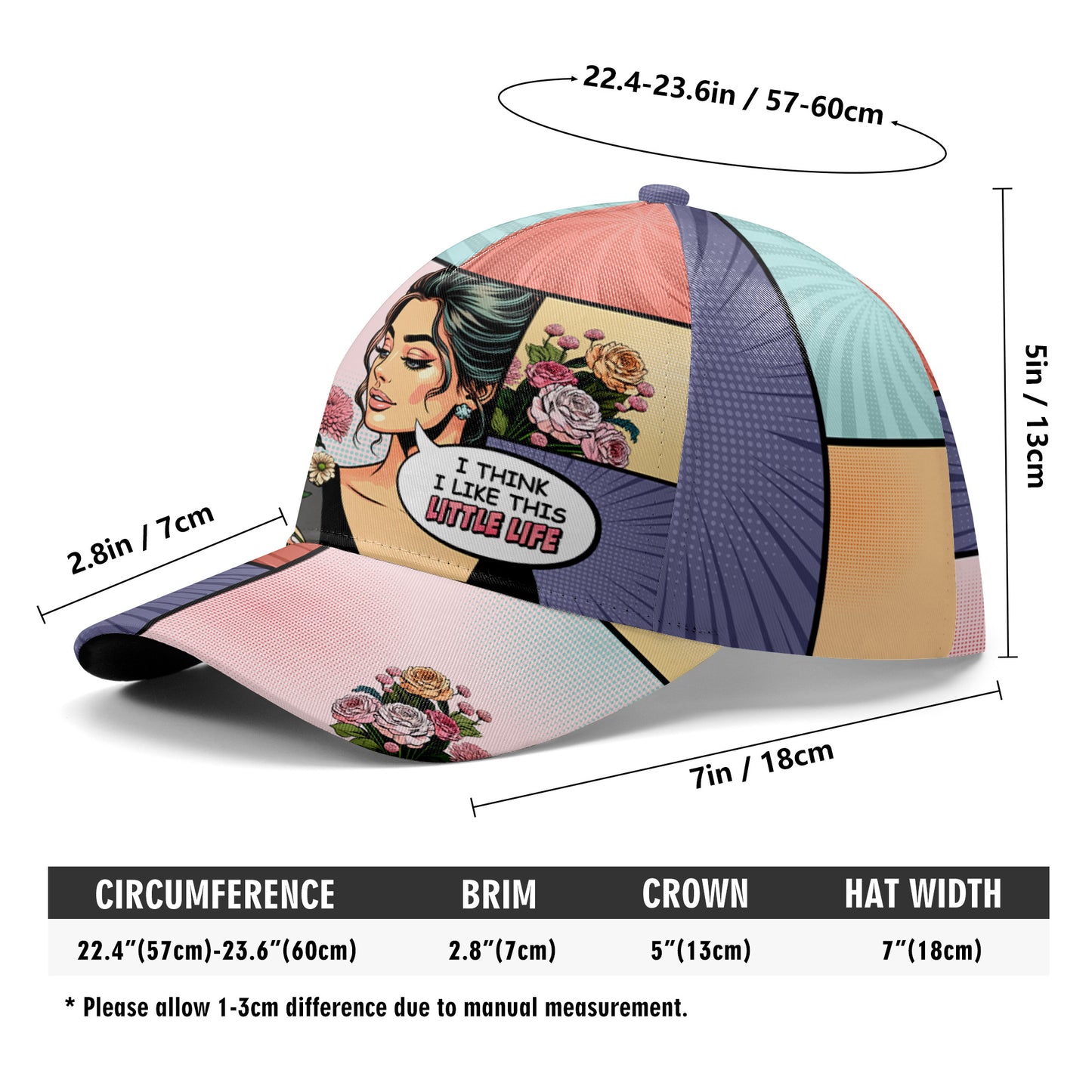 Je crois que j'aime cette petite vie - Casquette de baseball personnalisée, imprimé sur toute la surface - DG060_BAC