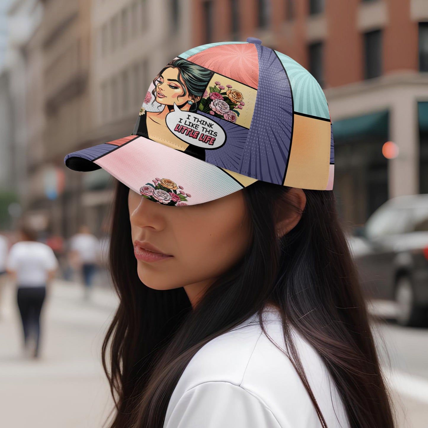 Je crois que j'aime cette petite vie - Casquette de baseball personnalisée, imprimé sur toute la surface - DG060_BAC
