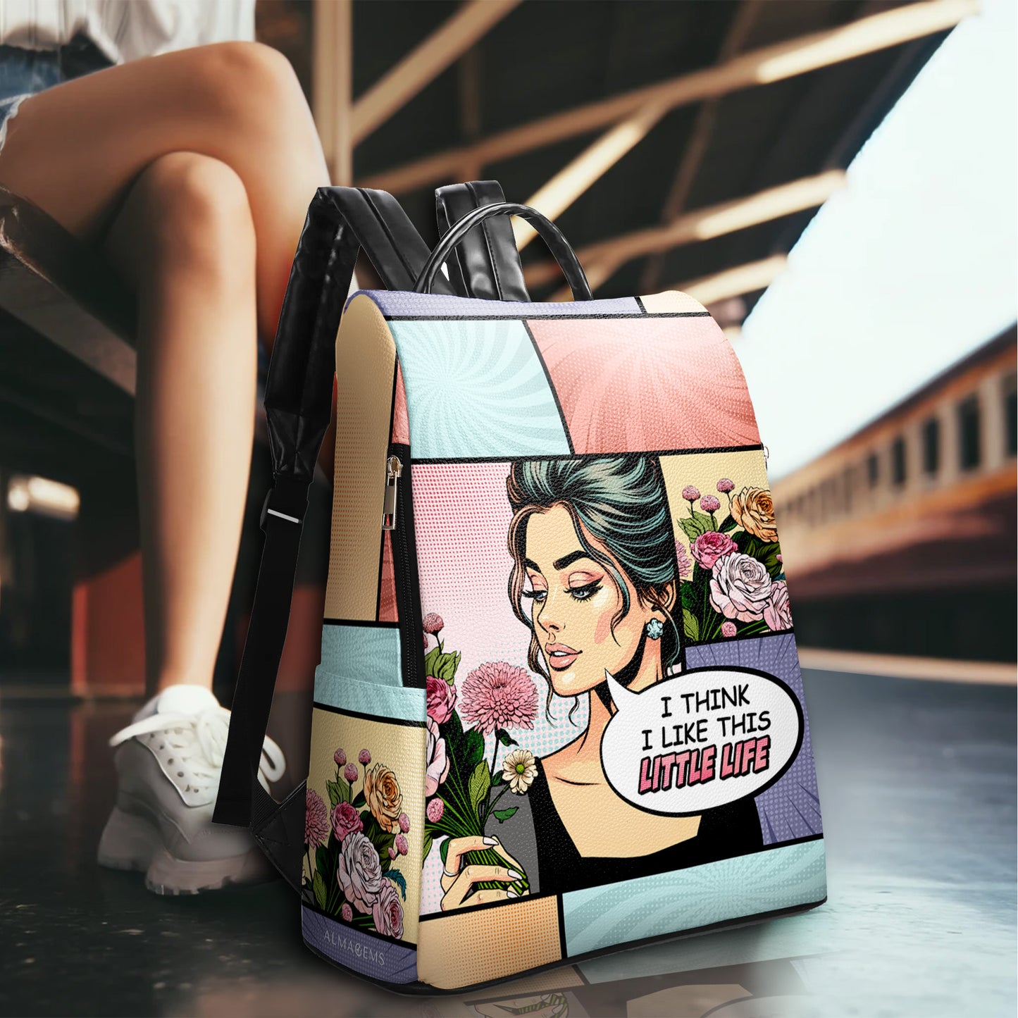 Je crois que j'aime cette petite vie - Sac à dos en cuir personnalisé - DG060_BP