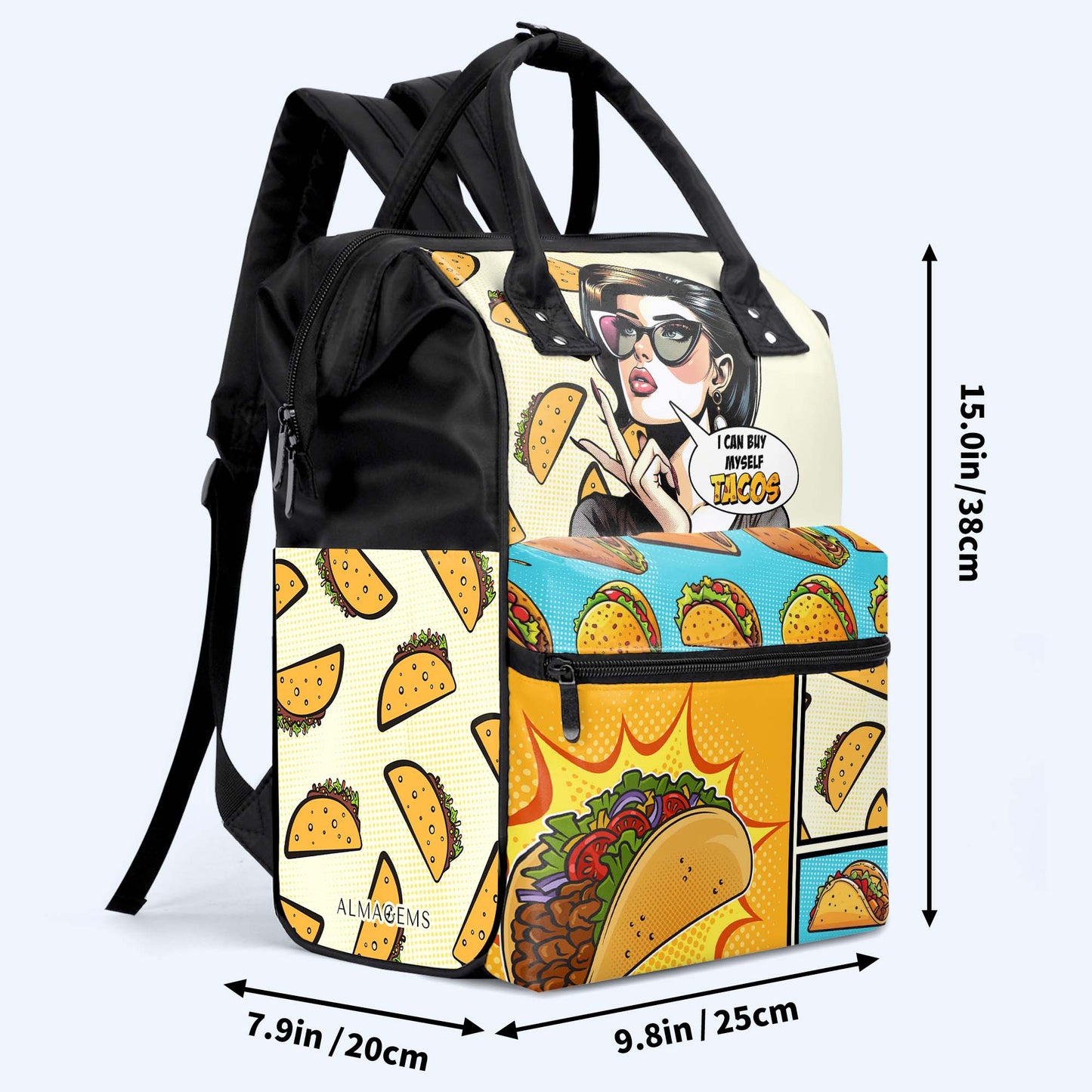 Je peux m'acheter des tacos - Sac à dos de voyage personnalisé en forme de bec de canard - DG061_DKB