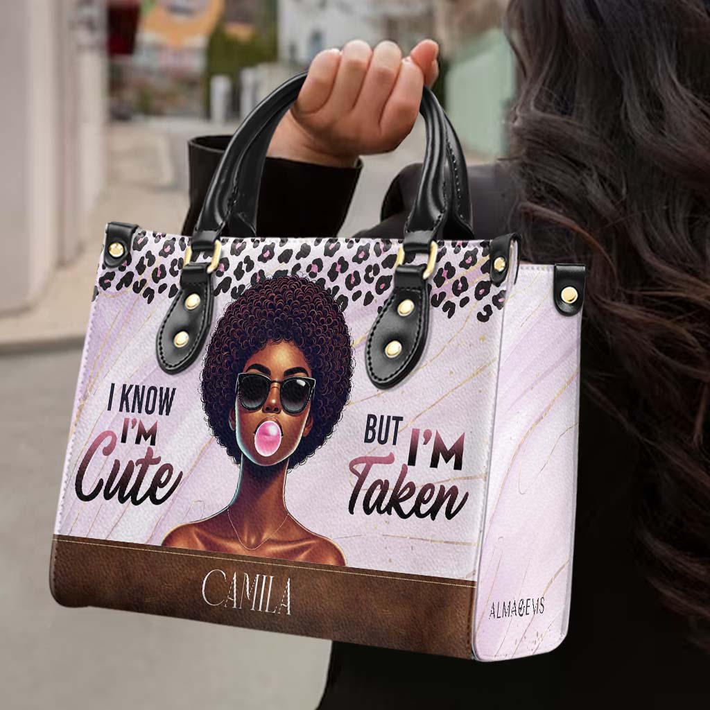 Je sais, je suis mignon mais je suis pris - Sac à main en cuir personnalisé - DG073_HB