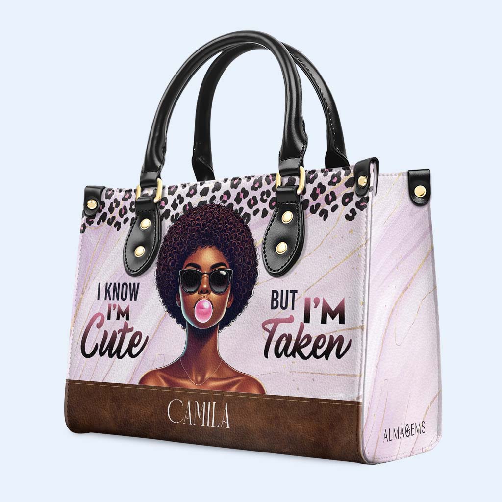 Je sais, je suis mignon mais je suis pris - Sac à main en cuir personnalisé - DG073_HB