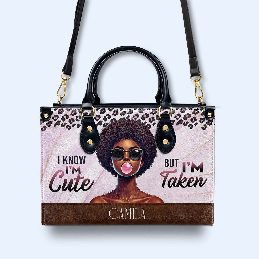 Je sais, je suis mignon mais je suis pris - Sac à main en cuir personnalisé - DG073_HB
