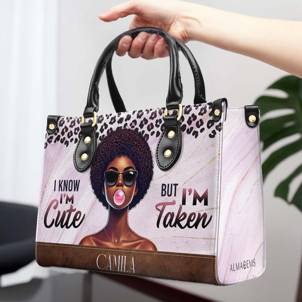 Je sais, je suis mignon mais je suis pris - Sac à main en cuir personnalisé - DG073_HB