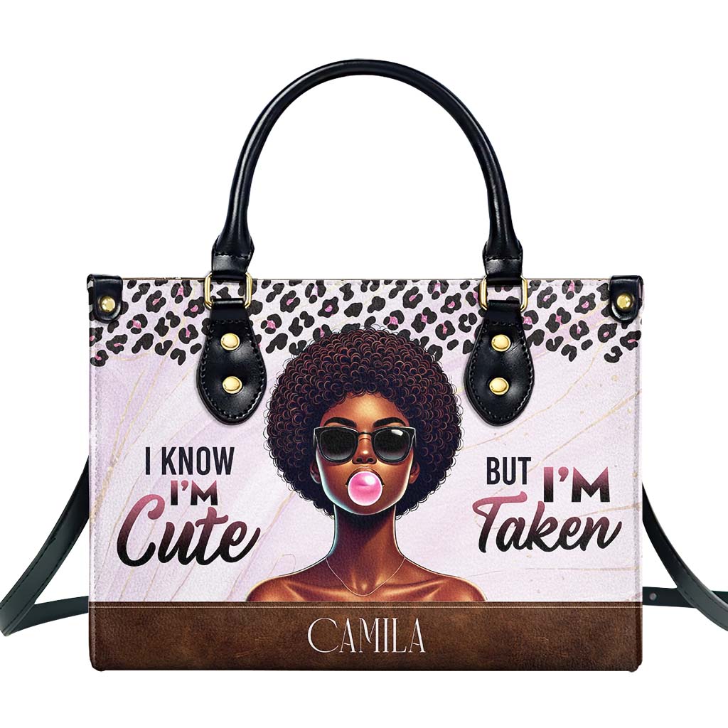 Je sais, je suis mignon mais je suis pris - Sac à main en cuir personnalisé - DG073_HB