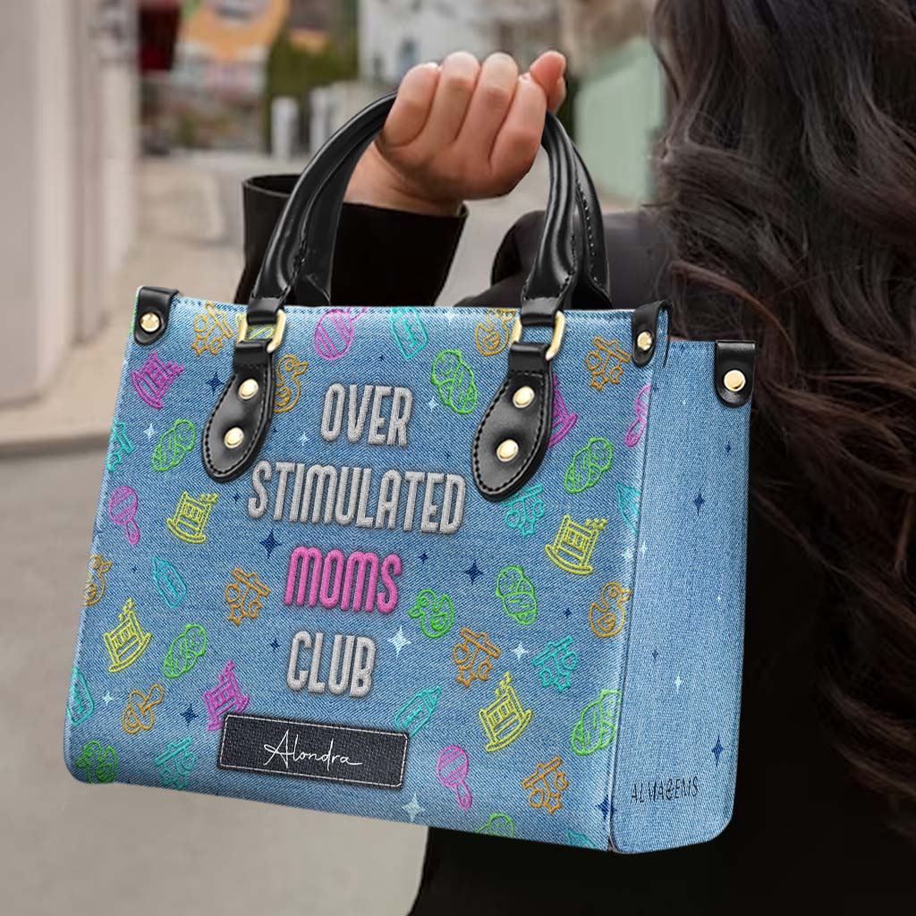 Club des mamans surstimulées - Sac à main en cuir personnalisé - DG075_HB
