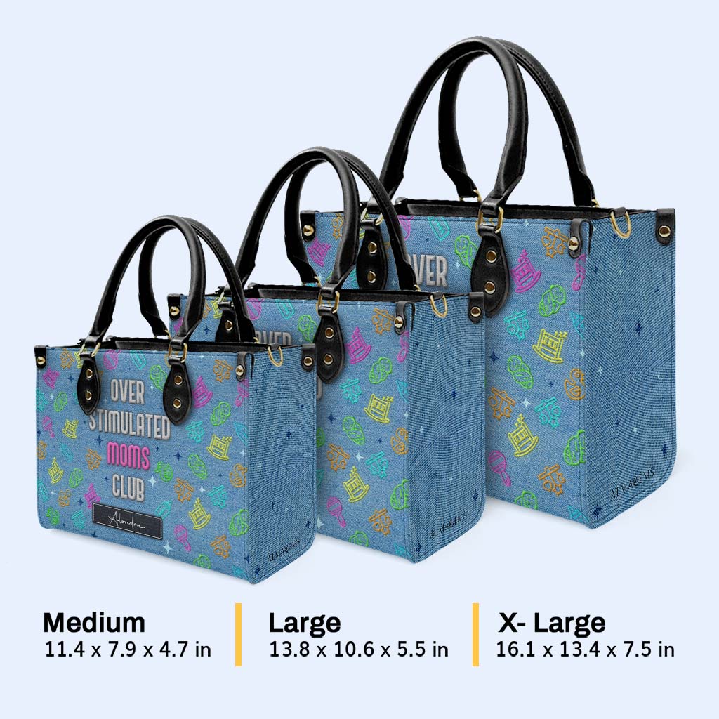 Club des mamans surstimulées - Sac à main en cuir personnalisé - DG075_HB