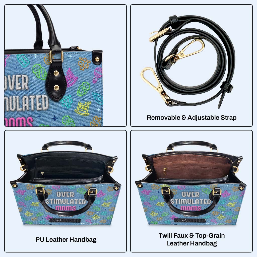 Club des mamans surstimulées - Sac à main en cuir personnalisé - DG075_HB