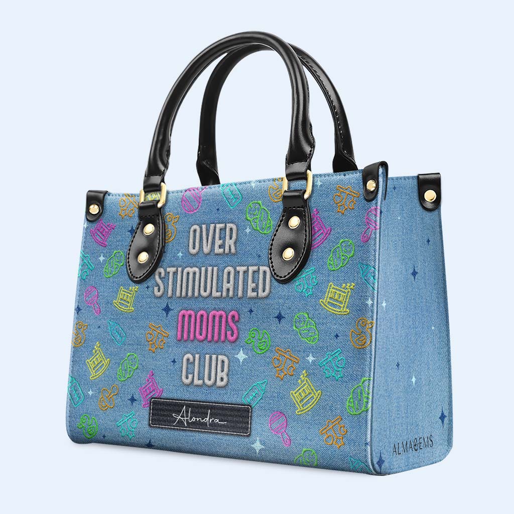 Club des mamans surstimulées - Sac à main en cuir personnalisé - DG075_HB