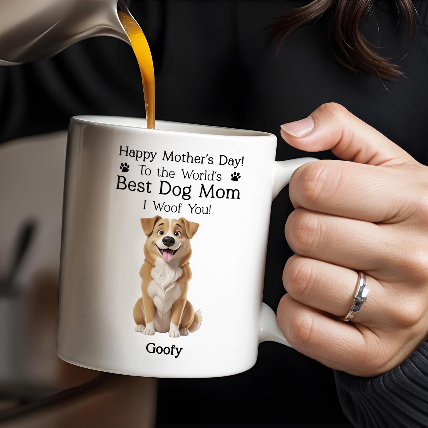 Happy Mother's Day! To the World's Best Dog Mom I Woof You, Dog and Paw Prints