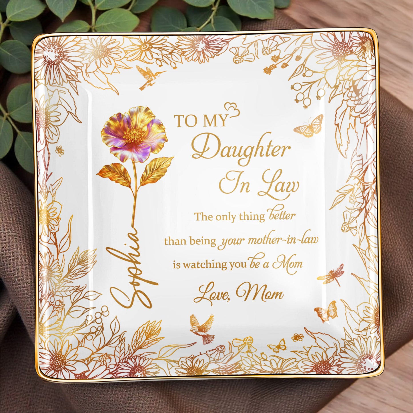 To My Daughter In Law, Flowers and Butterfly Design