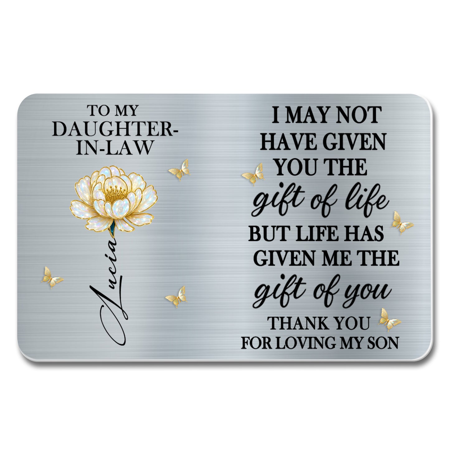 To My Daughter-In-Law, Thank You For Loving My Son