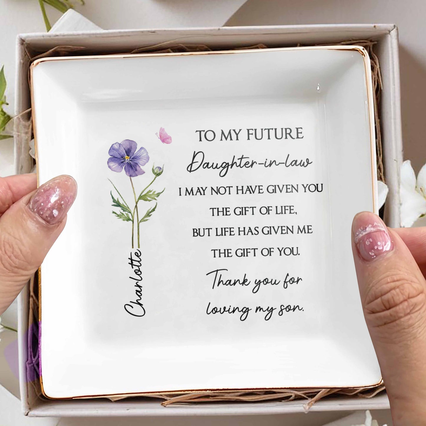 To My Future Daughter-In-Law, Flower And Butterfly Design
