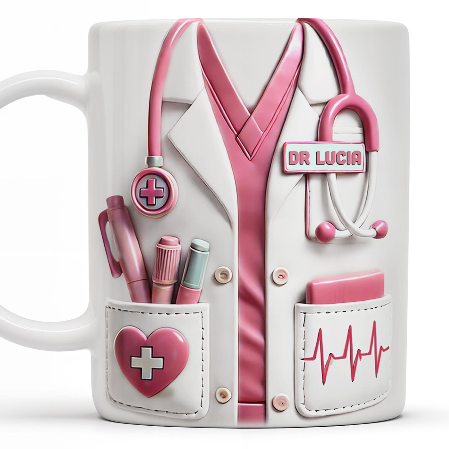Tasse à café personnalisée avec stéthoscope et poche - Motif médical - DOC002_MG