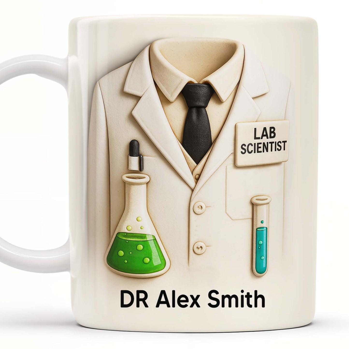 Lab Scientist, Lab Coat and Test Tubes