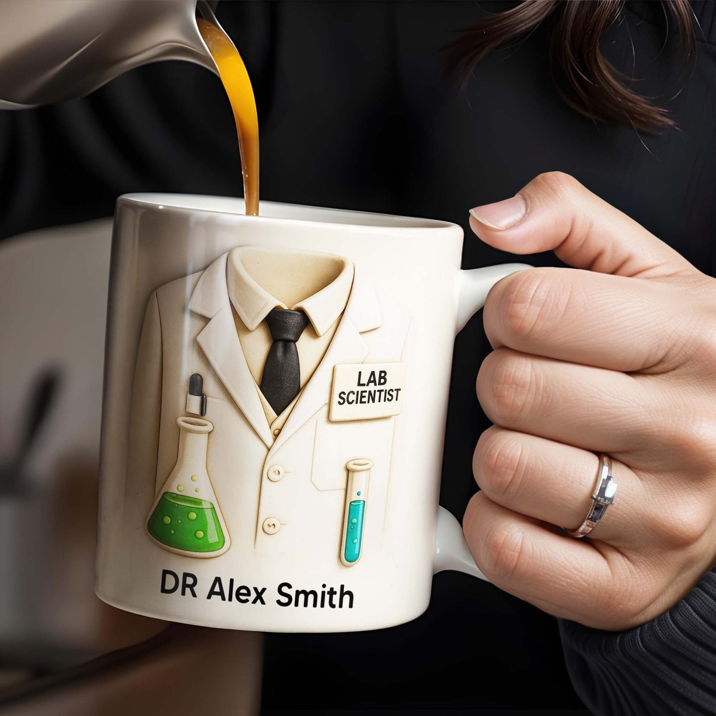 Lab Scientist, Lab Coat and Test Tubes