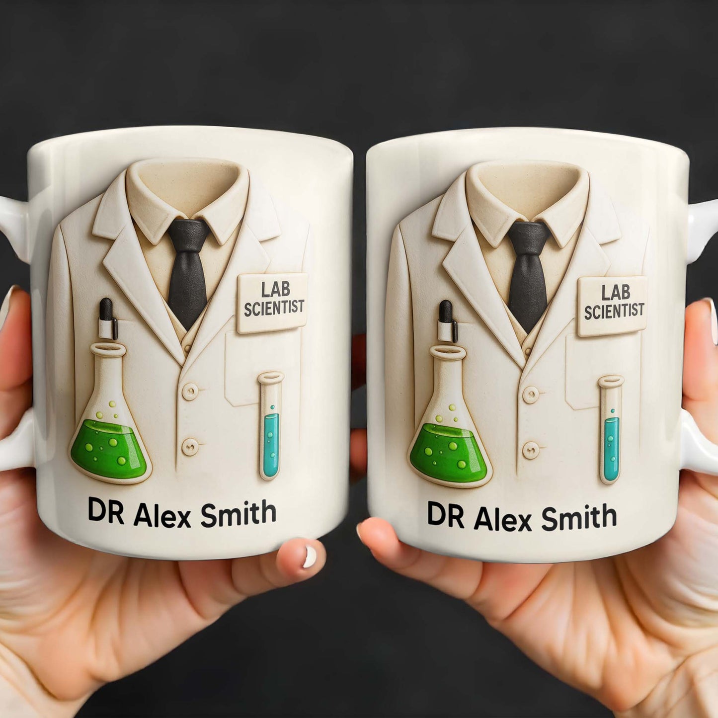 Lab Scientist, Lab Coat and Test Tubes