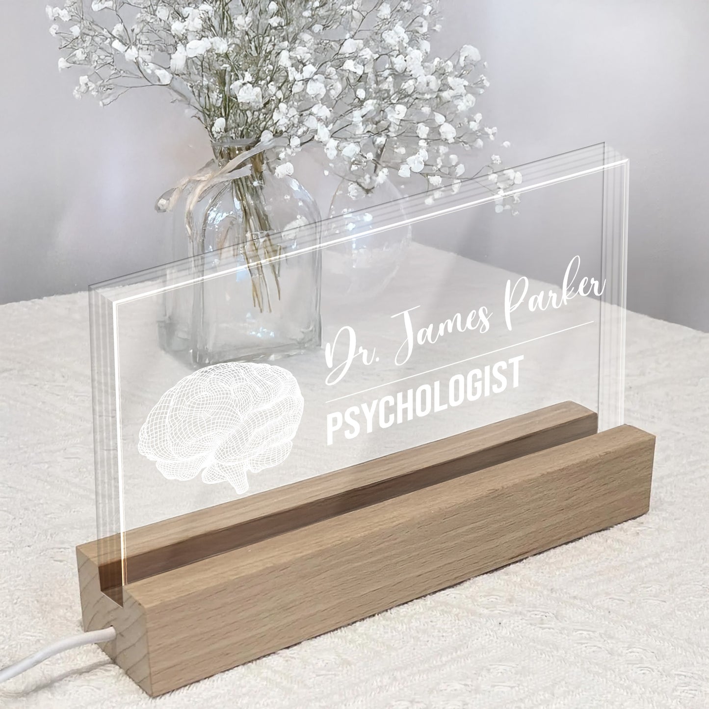 Personalized LED Night Light With A Brain, Perfect For Professionals