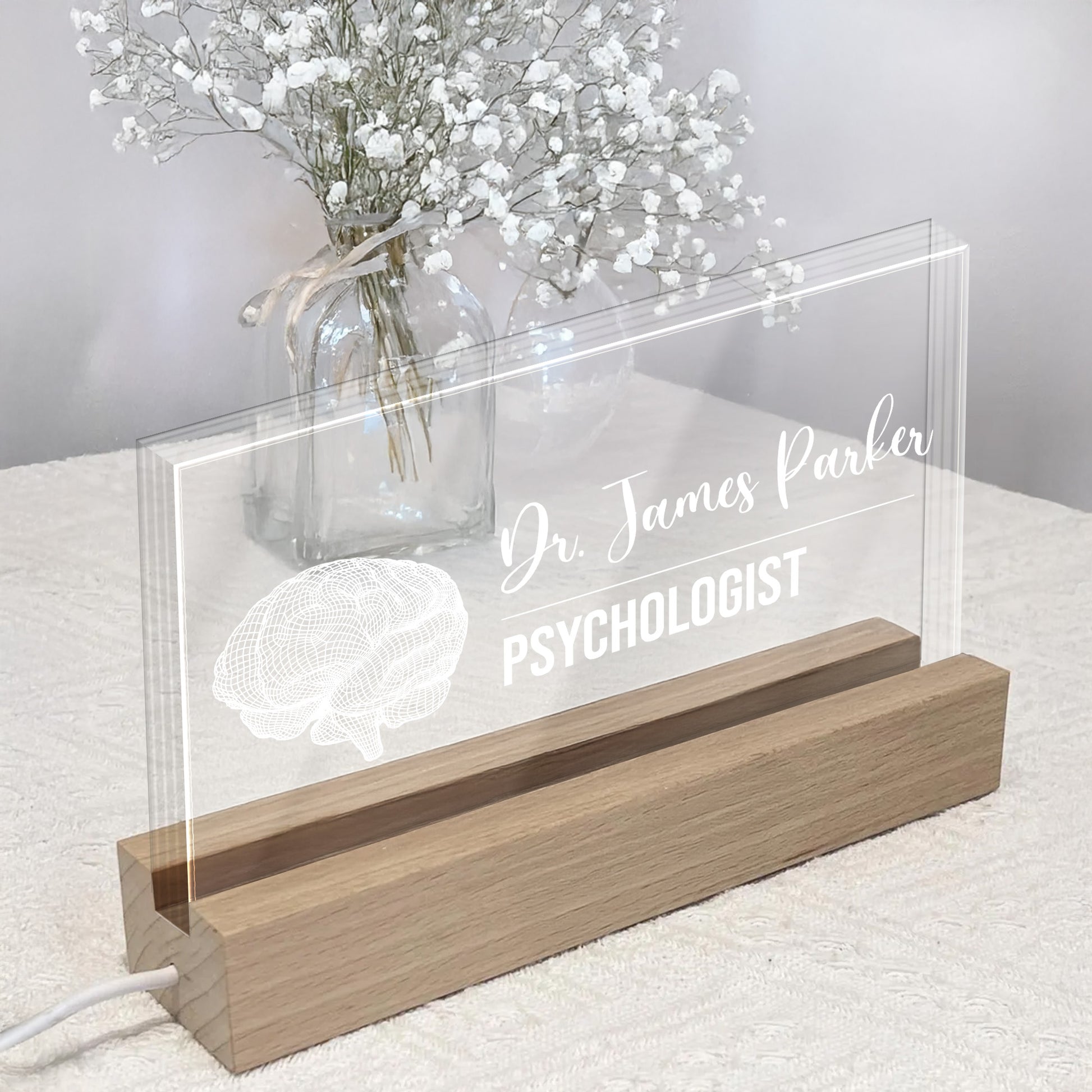 Personalized LED Night Light With A Brain, Perfect For Professionals