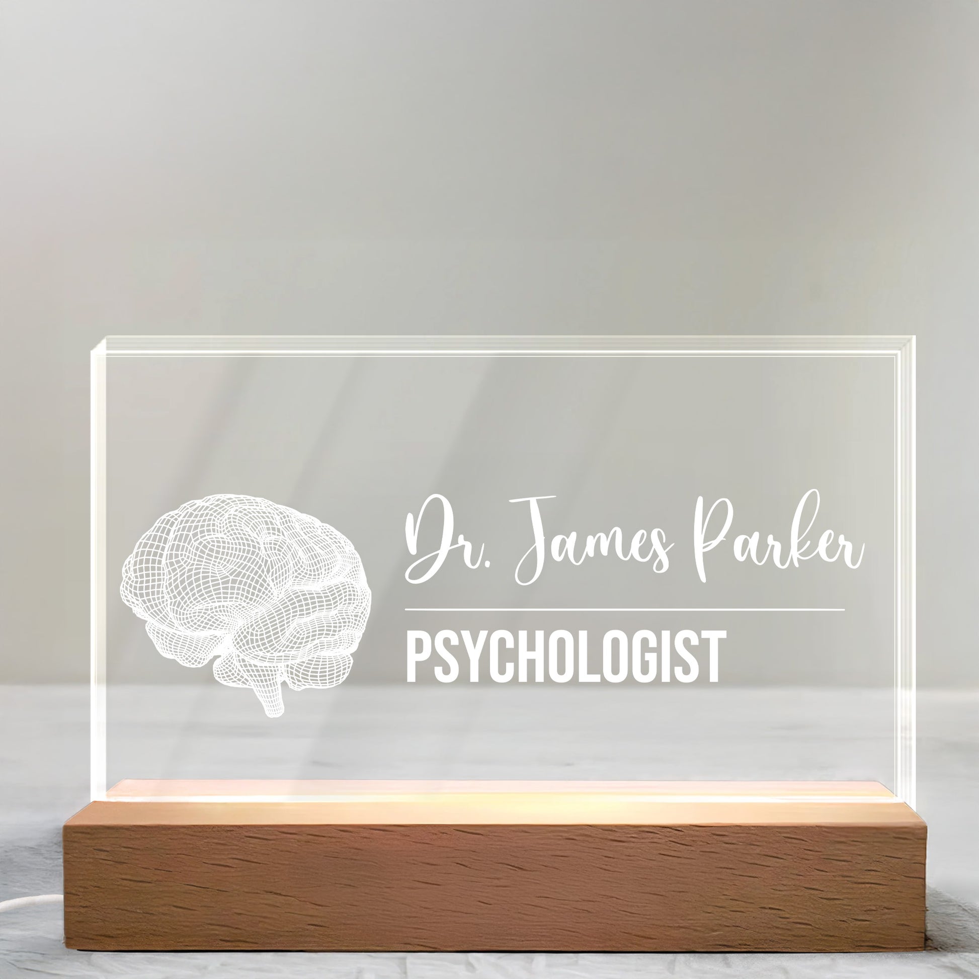 Personalized LED Night Light With A Brain, Perfect For Professionals