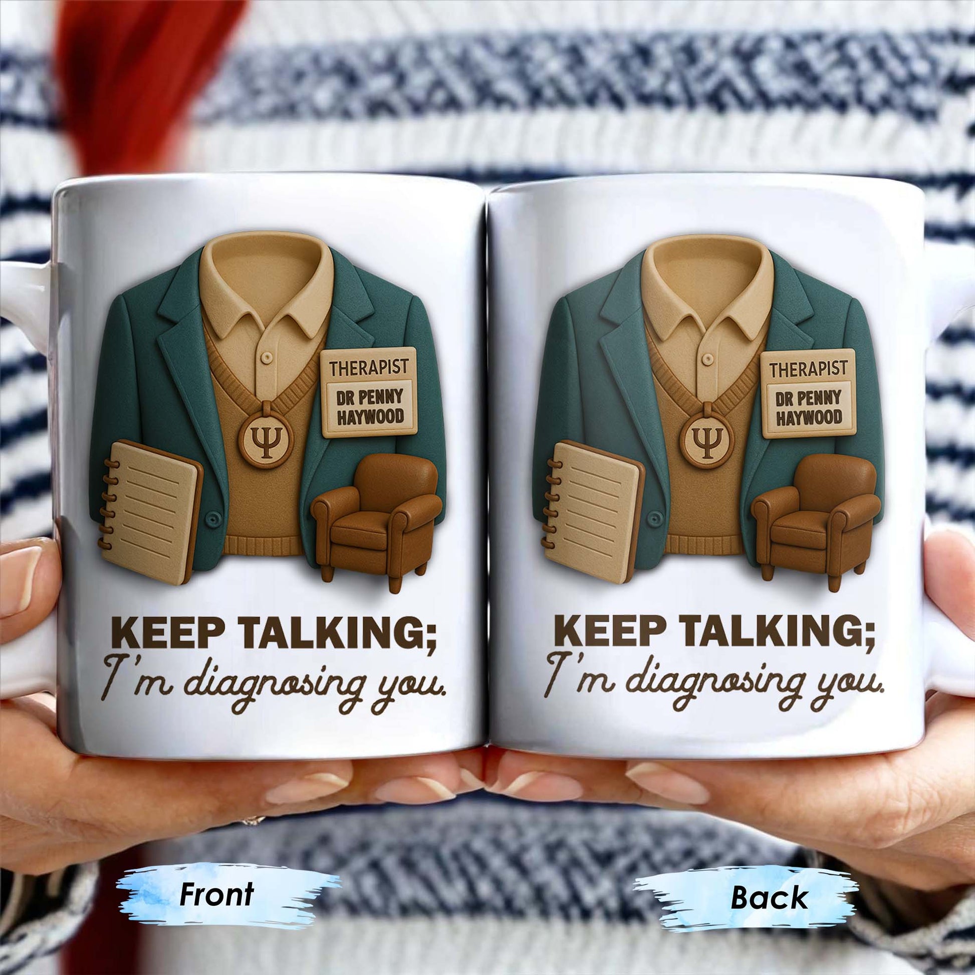 Keep Talking; I'm diagnosing you, Therapist Jacket, Notebook, Chair