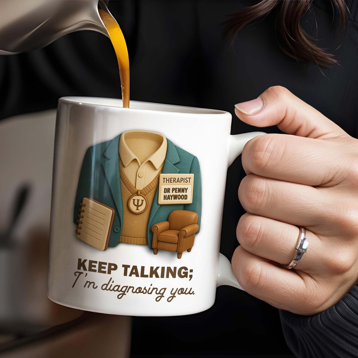 Keep Talking; I'm diagnosing you, Therapist Jacket, Notebook, Chair