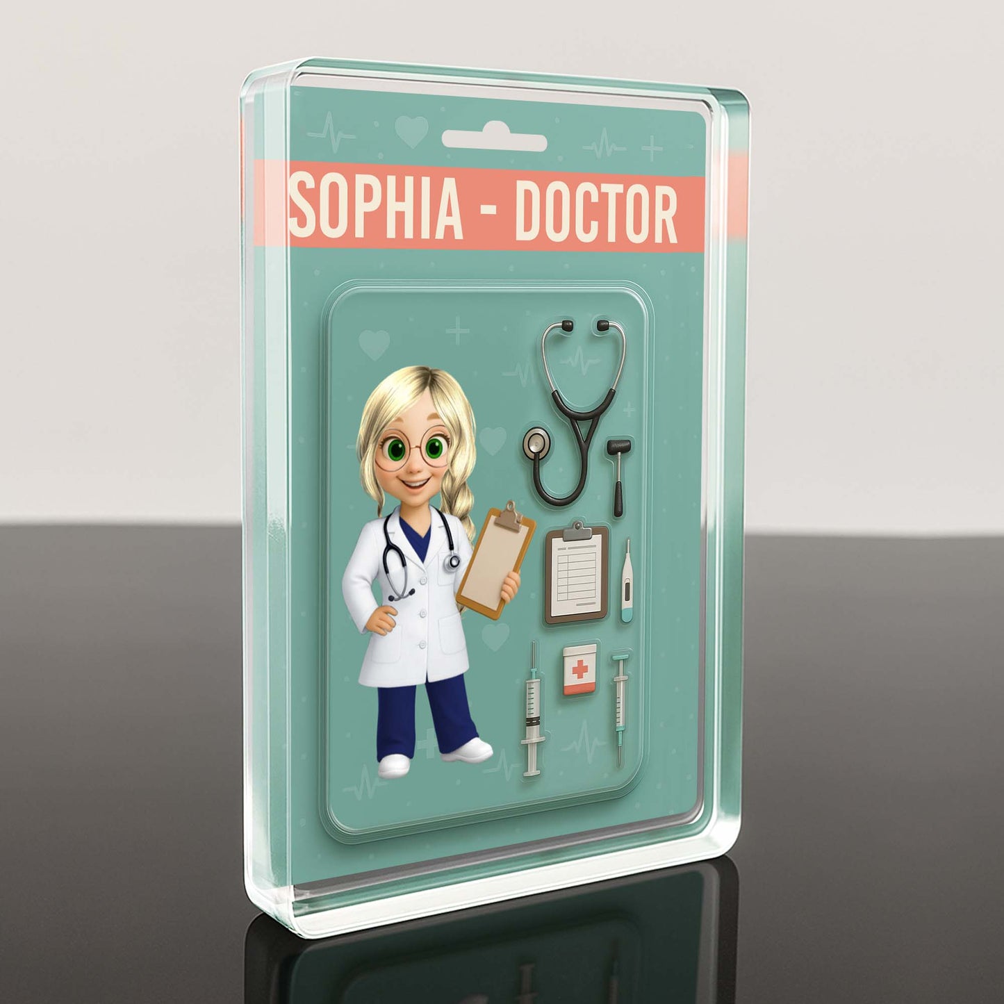 Customizable Doctor Theme Acrylic Plaque With Medical Tools