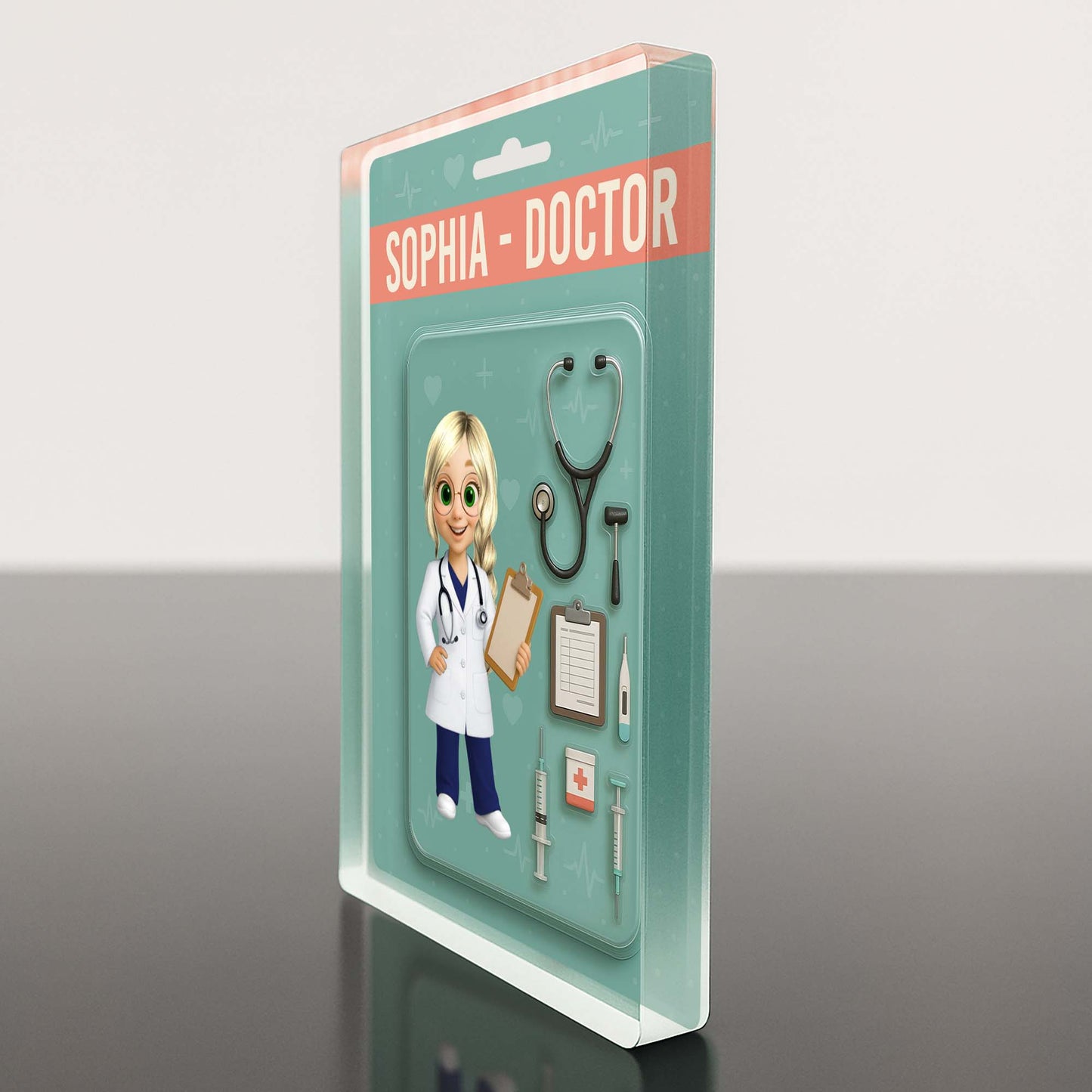 Customizable Doctor Theme Acrylic Plaque With Medical Tools