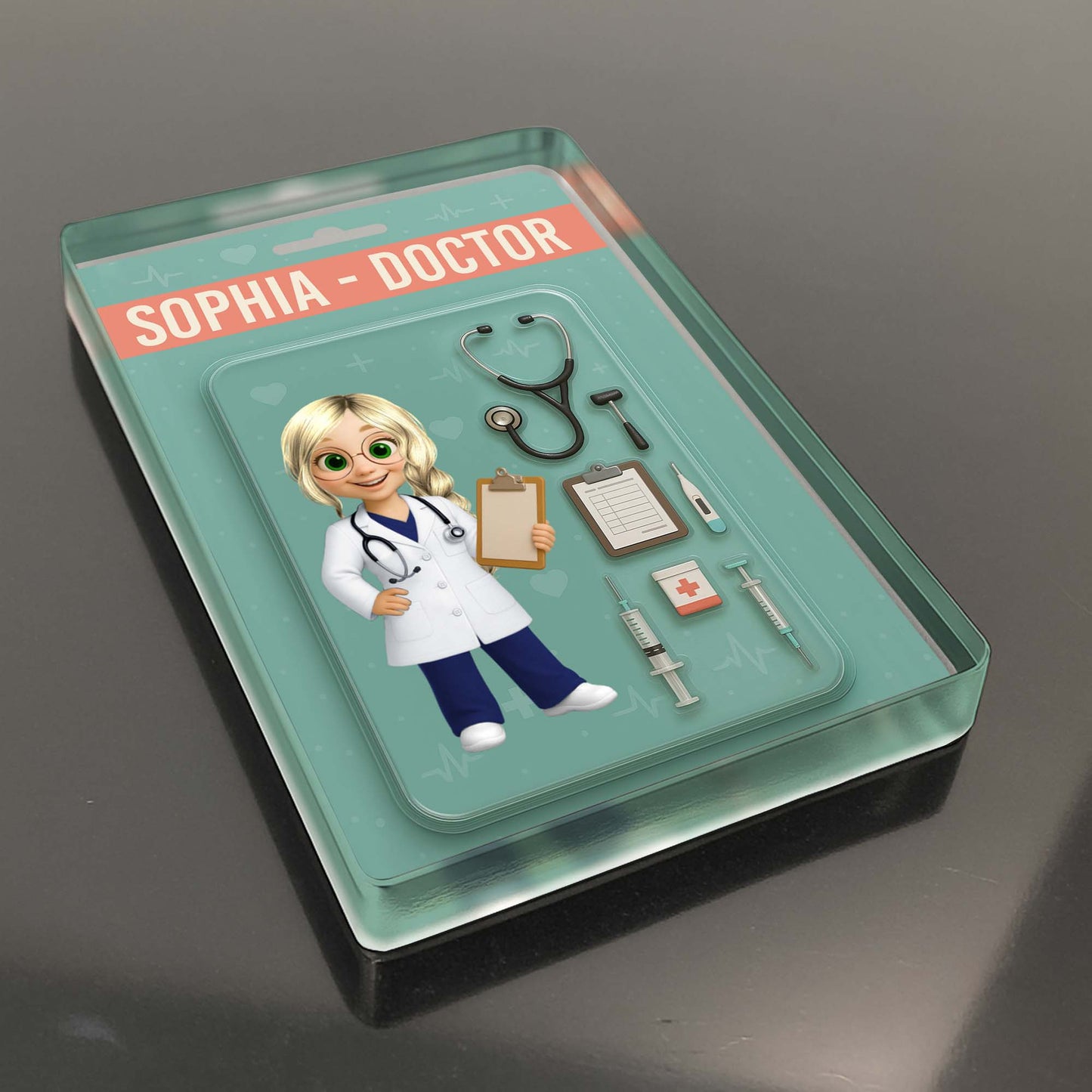 Customizable Doctor Theme Acrylic Plaque With Medical Tools