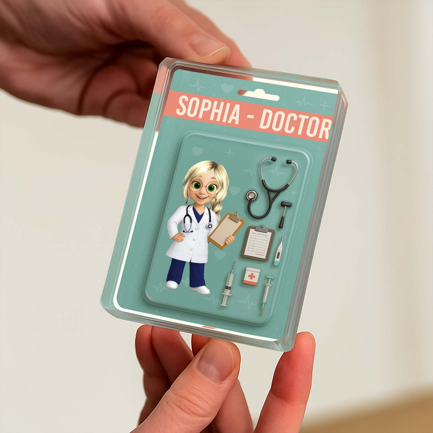 Customizable Doctor Theme Acrylic Plaque With Medical Tools