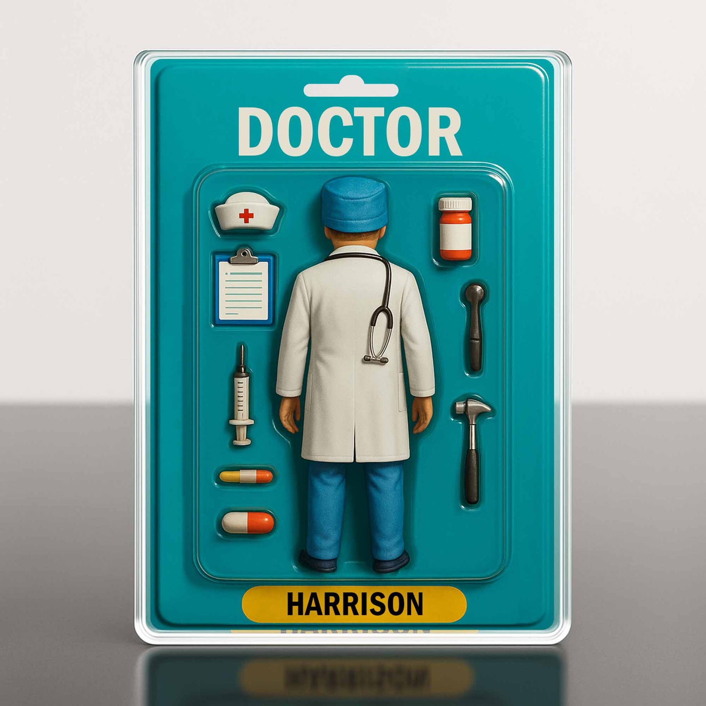 Doctor Figurine Display With Medical Tools