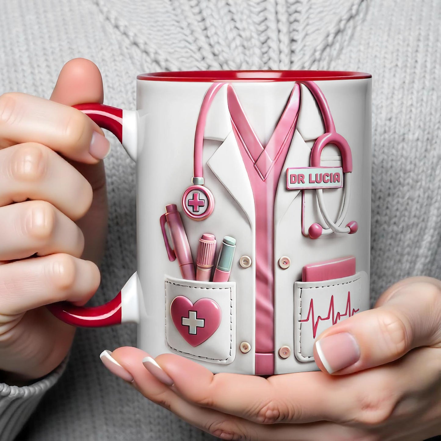 Essential Medical Equipment Gift For Healthcare Professionals - Personalized Custom Accent Mug - DOC009_AMUG