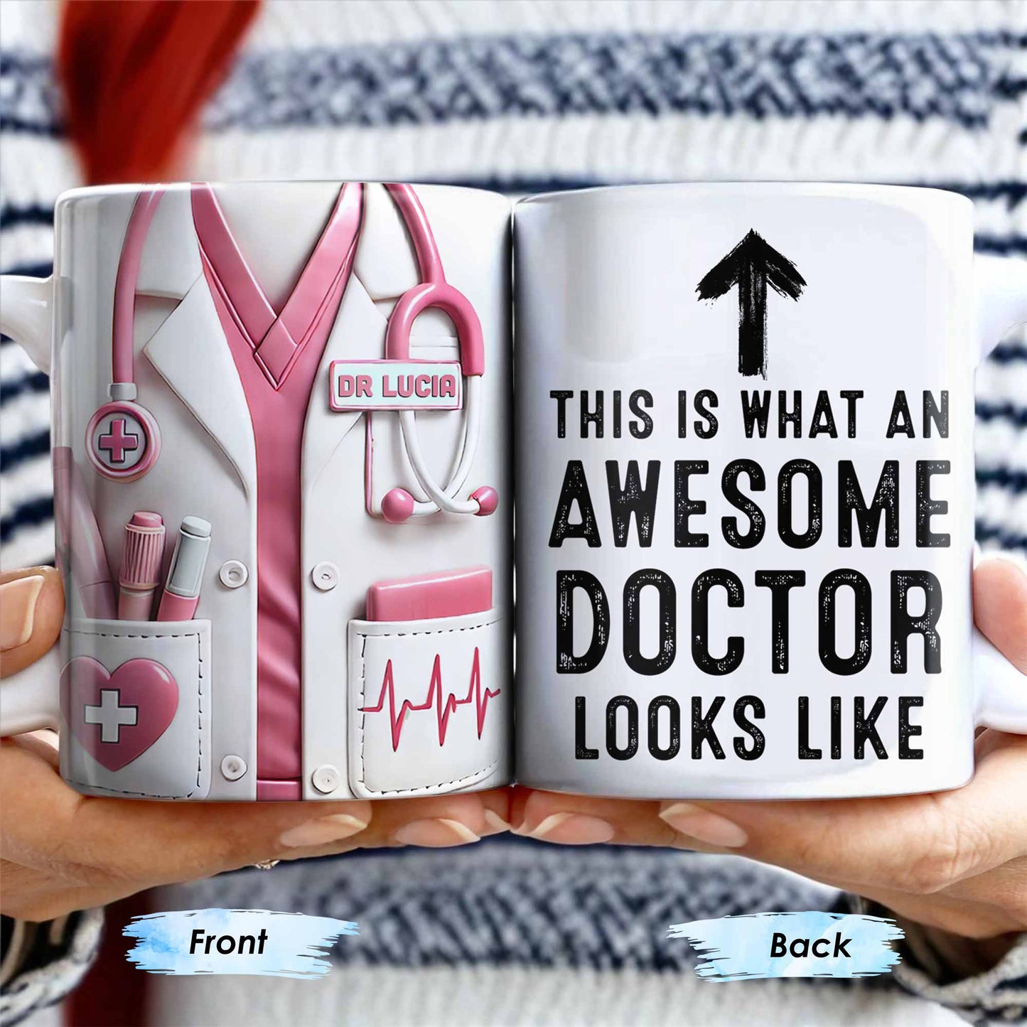 This Is What An Awesome Doctor Looks Like, Medical Coat and Stethoscope - Personalized Custom Coffee Mug - DOC010_MG