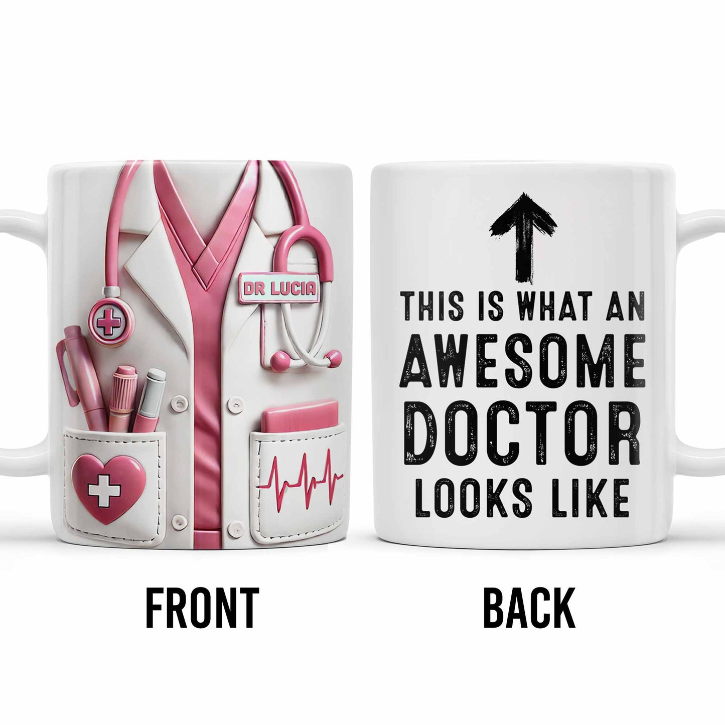 This Is What An Awesome Doctor Looks Like, Medical Coat and Stethoscope - Personalized Custom Coffee Mug - DOC010_MG