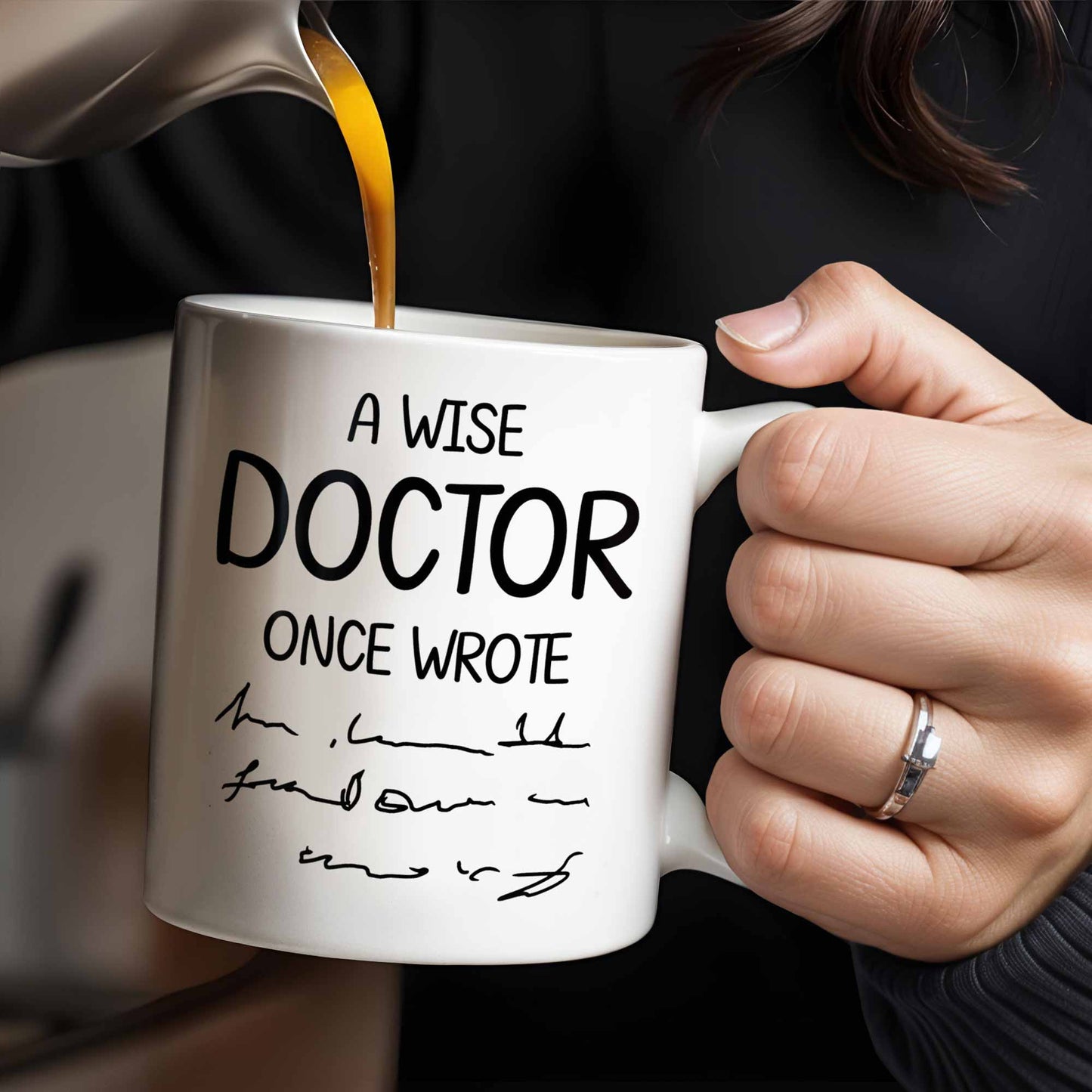 A Wise Doctor Once Wrote, Medical Coat and Stethoscope - Personalized Custom Coffee Mug - DOC012_MG