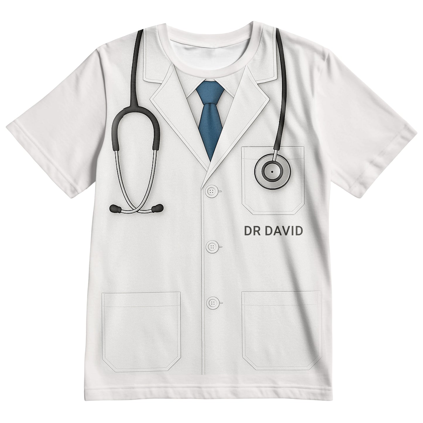 Realistic Doctor Coat And Stethoscope Design, Doctor Coat, Stethoscope