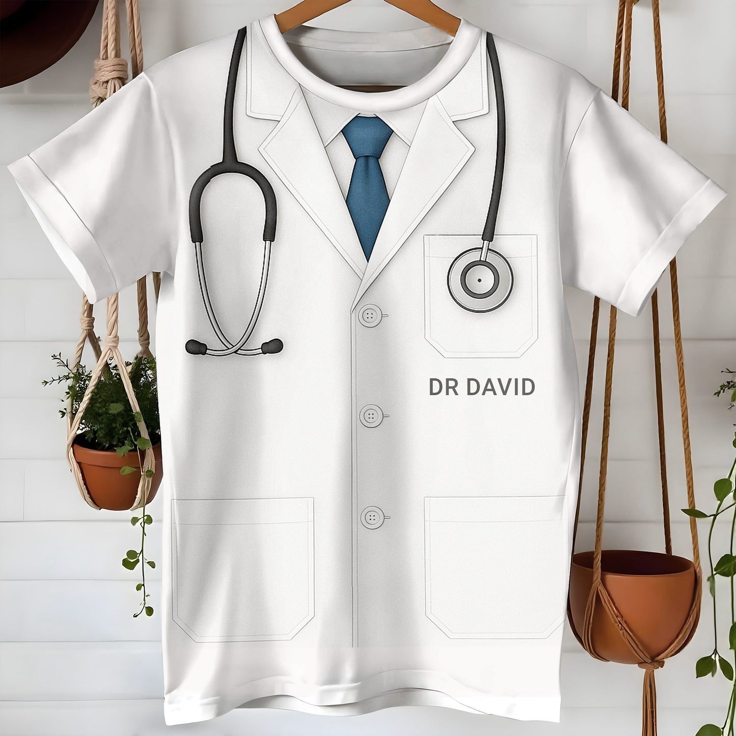 Realistic Doctor Coat And Stethoscope Design, Doctor Coat, Stethoscope