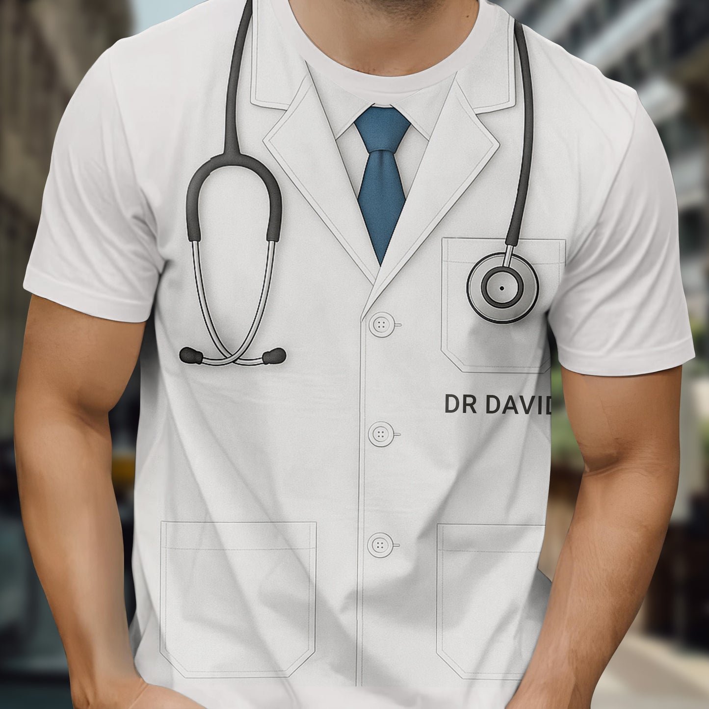 Realistic Doctor Coat And Stethoscope Design, Doctor Coat, Stethoscope