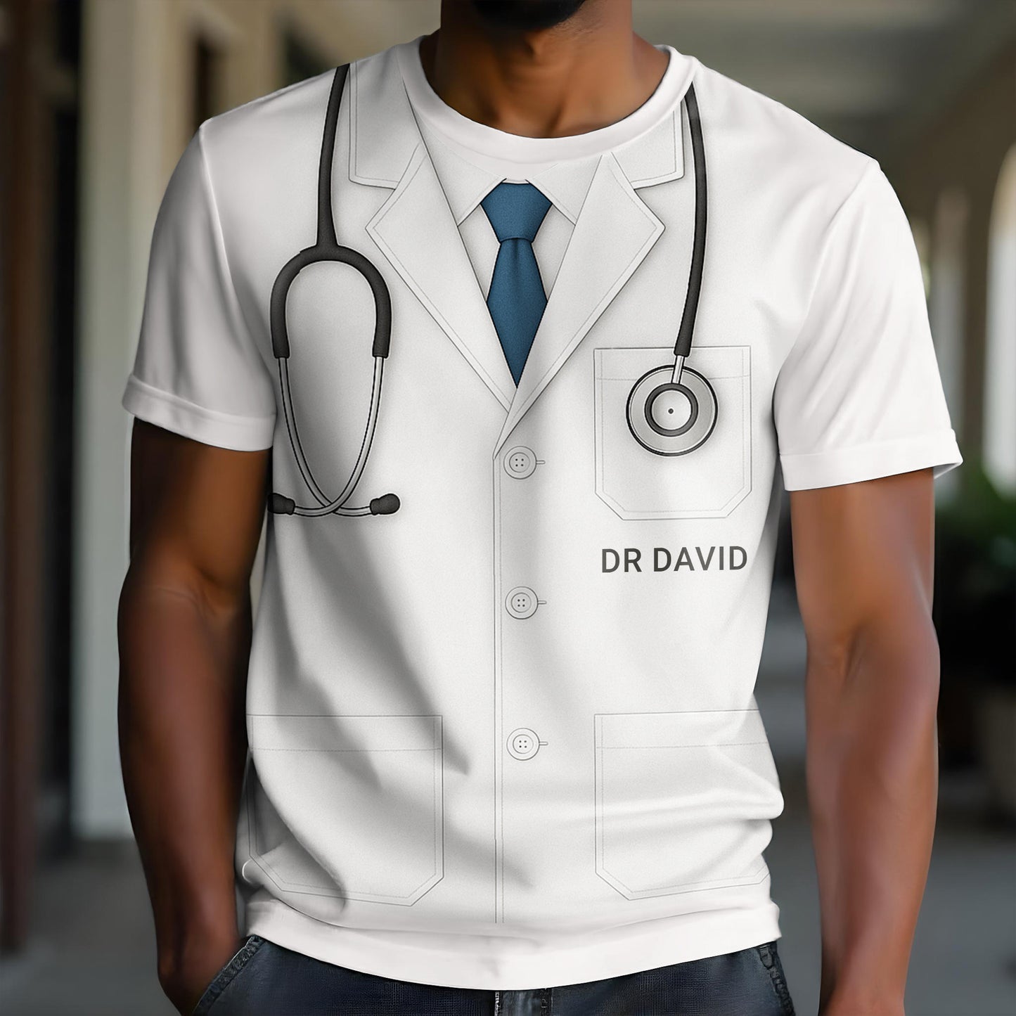 Realistic Doctor Coat And Stethoscope Design, Doctor Coat, Stethoscope