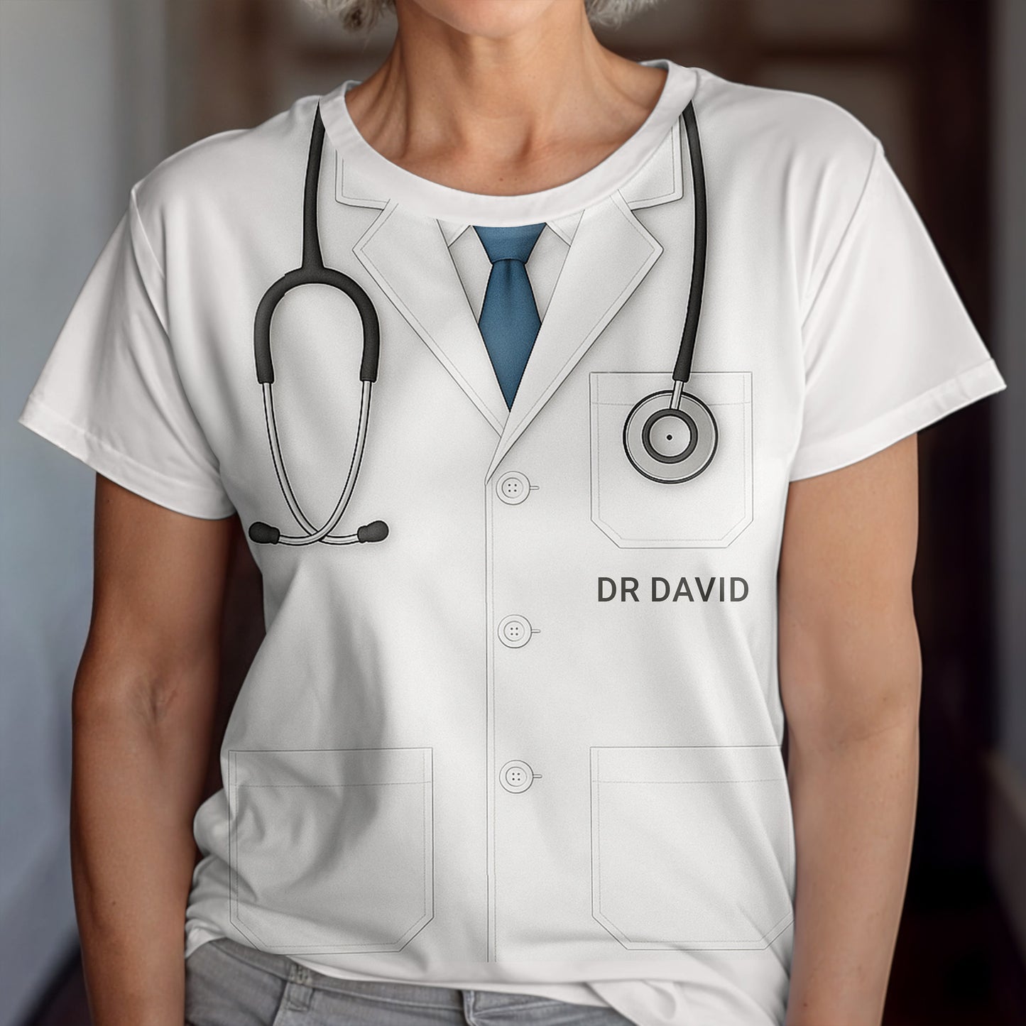 Realistic Doctor Coat And Stethoscope Design, Doctor Coat, Stethoscope