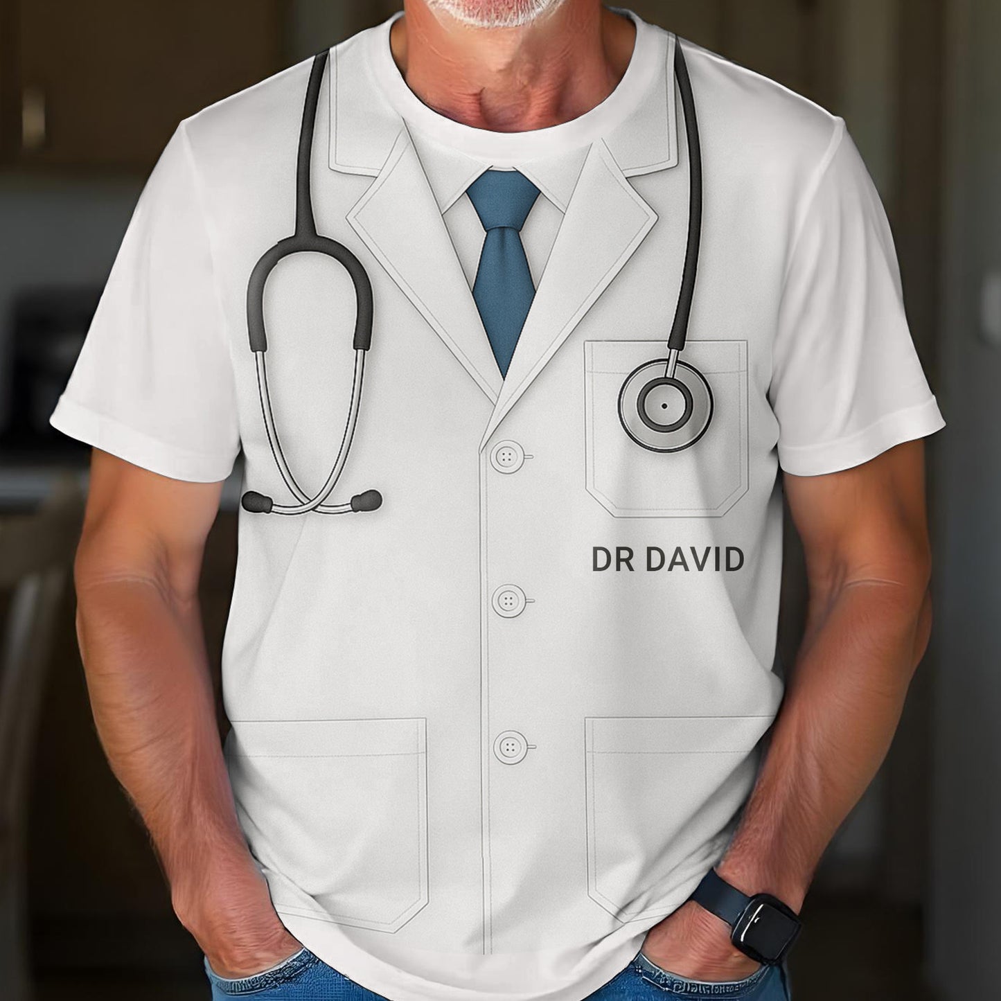 Realistic Doctor Coat And Stethoscope Design, Doctor Coat, Stethoscope