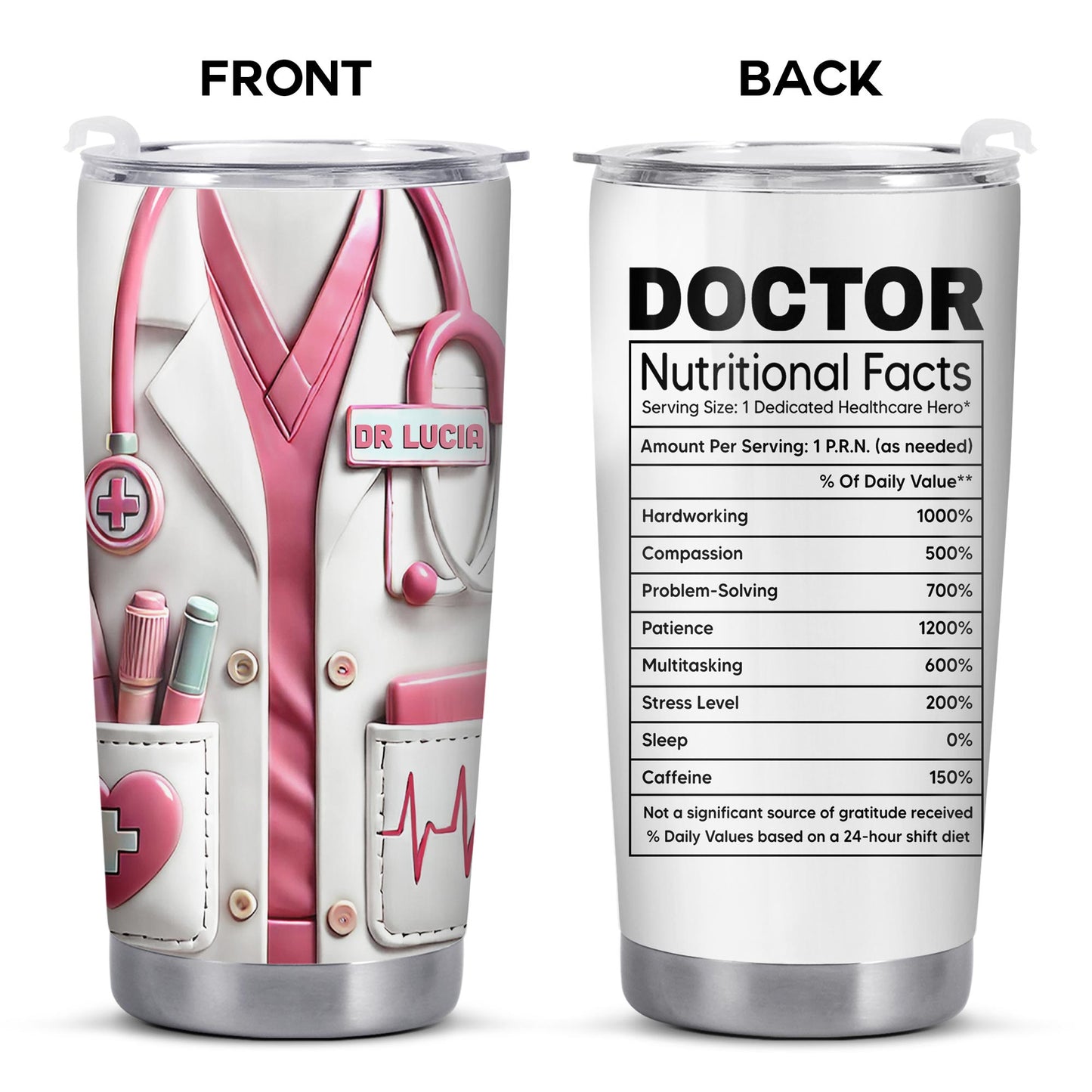 To A Brilliant Doctor, Your Care And Compassion, Medical Tools and Scrubs - Personalized Custom Stainless Steel Tumbler 20oz 30oz - DOC036_TB