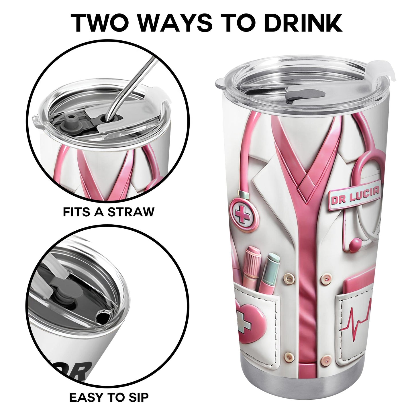 To A Brilliant Doctor, Your Care And Compassion, Medical Tools and Scrubs - Personalized Custom Stainless Steel Tumbler 20oz 30oz - DOC036_TB